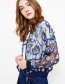 Fashion Navy Embroidery Design Long Sleeves Coat