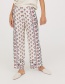 Fashion White Flowers Pattern Decorated Wide-legs Pants