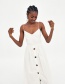 Fashion White Pure Color Design Suspender Dress