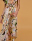 Fashion Multi-color Off-the-shoulder Design Flower Pattern Dress