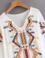Fashion White Flower Pattern Decorated Long Sleeves Dress