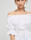 Fashion White Off-the-shoulder Design Pure Color Shirt