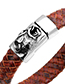 Fashion Dark Brown Grid Pattern Decorated Bracelet