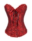 Sexy Red Pure Color Decorated Corset