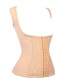 Fashion Beige Buckle Decorated Pure Color Corset