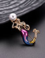 Fashion Gold Color Mermaid&pearls Decorated Brooch