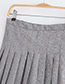 Fashion Gray Grids Pattern Decorated Skirt