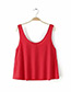 Fashion Red Pure Color Decorated Vest