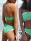 Sexy Green Strapless Design Split Bikini