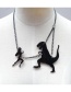 Fashion Black Dinosaur Shape Decorated Necklace