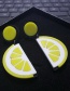 Fashion Yellow Lemon Shape Design Simple Earrings