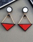 Fashion Red Triangle Shape Design Pure Color Earrings