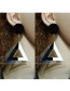 Fashion Black+white Triangle Shape Design Hollow Out Earrings