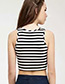 Fashion Black+white Stripe Pattern Decorated Vest