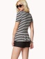 Fashion Black Stripe Pattern Decorated T-shirt