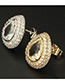 Fashion Gold Color+blue Water Drop Shape Decorated Earrings
