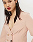 Fashion Light Pink V Neckline Design Pure Color Coat