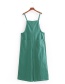 Fashion Green Pure Color Decorated Suspender Jumpsuit