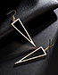 Fashion Gold Color Triangle Shape Decorated Earrings