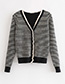 Fashion Balck+white Stripe Pattern Decorated Sweater