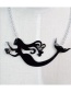Fashion Black Mermaid Shape Decorated Necklace