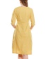 Elegant Yellow V Neckline Design Pure Color Dress