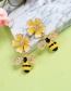 Fashion Gold Color Bee&flower Shape Decorated Earrings