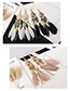 Fashion Black Leaf Decorated Earrings