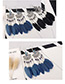 Fashion Navy Semicircle Shape Decorated Earrings