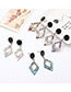 Fashion Beige Rhombus Shape Decorated Earrings