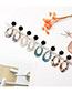 Fashion Khaki Oval Shape Decorated Earrings