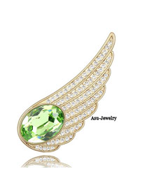 Stainless Green Brooch Alloy Crystal Brooches