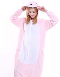 Trendy Pink Dinosaur Shape Decorated Siamese Pajamas