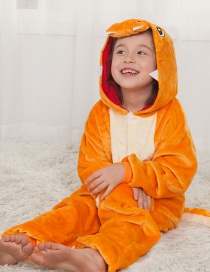 Lovely Orange Dragon Decorated Children Pajamas