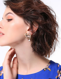 Fashion Gold Color Butterfly Shape Decorated Earrings