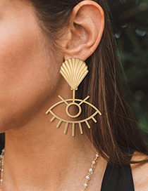 Fashion Gold Alloy Shell Eye Earrings