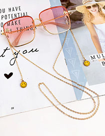 Fashion Gold Alloy Smiley Glasses Chain