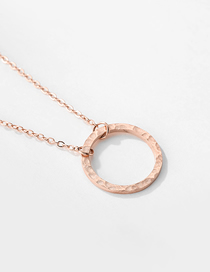 Fashion Rose Gold Stainless Steel Geometric Necklace