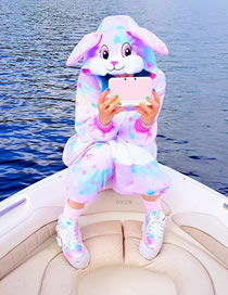 Fashion Star Bunny Bunny Star Flannel One Piece Pajamas