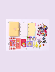 Fashion Ordinary Suit Yellow Checkered Loose-leaf Notebook Stickers Sticky Note Set