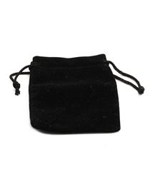 Fashion Black Hand Decorated Flannel Stitching Drawstring Jewelry Bag