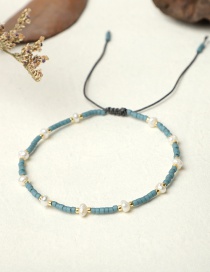 Fashion Lake Blue Rice Beads Hand-woven Natural Freshwater Pearl Bracelet