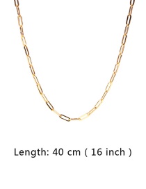 Fashion Gold 40cm Thick Chain Stainless Steel Hollow Necklace