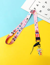 Fashion Pink Circus 【long Rope】 Printed Resin Flower Animal Widen Mobile Phone Lanyard