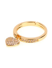 Fashion Section Two Love Ring With Micro Diamonds