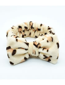 Fashion Coffee Leopard Coral Velvet Bow Polka Dot Print Striped Elastic Headband