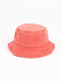 Fashion Orange Washed Denim Light Board Solid Shade Fisherman Hat