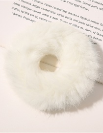 Fashion Off-white Imitated Rabbit Fur Seamless Elastic Large Intestine Loop Hair Rope