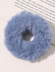 Fashion Blue Imitated Rabbit Fur Seamless Elastic Large Intestine Loop Hair Rope