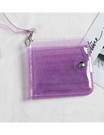Fashion Light Purple Transparent Halter Jelly Laser Card Holder